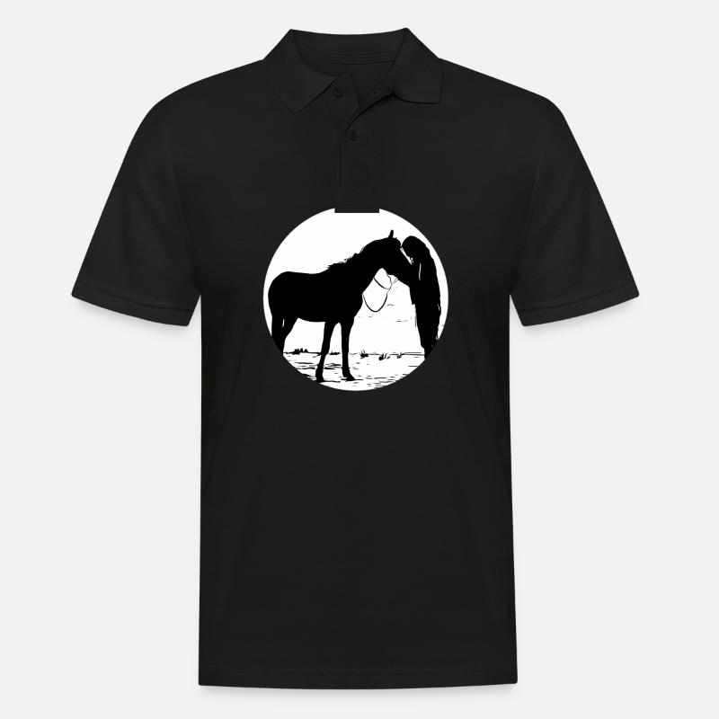 Pferd - Männer Poloshirt - Schwarz