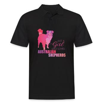 Australian Shepherd - Männer Poloshirt - Schwarz - Vorne - Kai (181cm)