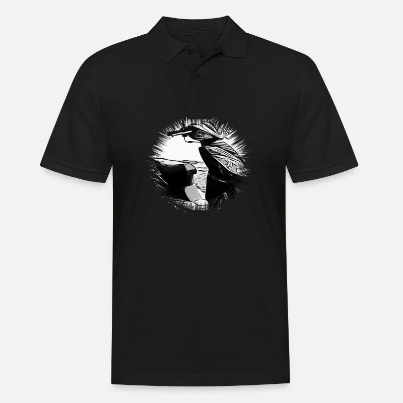 Motorroller - Männer Poloshirt - Schwarz