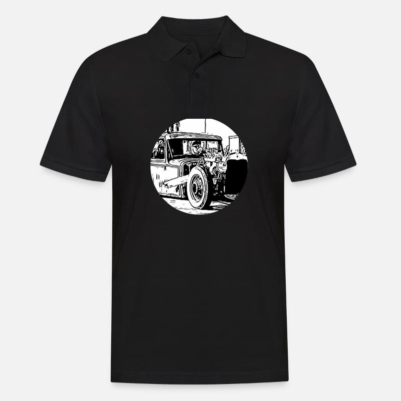 Auto - Männer Poloshirt - Schwarz