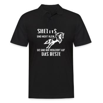 Shettys Geschenk Pferd Sport Hobby Dressur - Männer Poloshirt - Schwarz - Vorne - Kai (181cm)