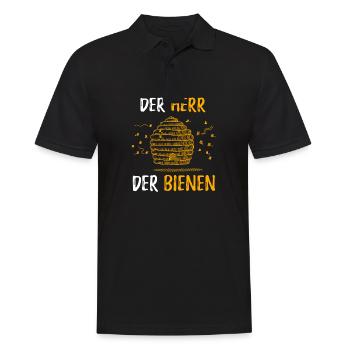 Der herr der bienen Geschenk Imker Honig Spruch - Männer Poloshirt - Schwarz - Vorne - Kai (181cm)