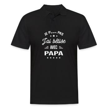JE PEUX PAS J'AI BÊTISE AVEC PAPA - Polo Homme - noir - Devant - Kai (181cm)