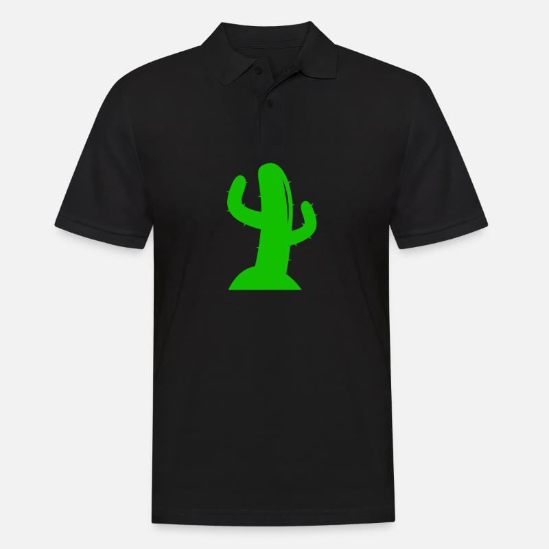 Kaktus - Männer Poloshirt - Schwarz