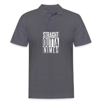 STRAIGHT OUTTA NIMES - Polo Homme - charbon - Devant - Nico (186cm)