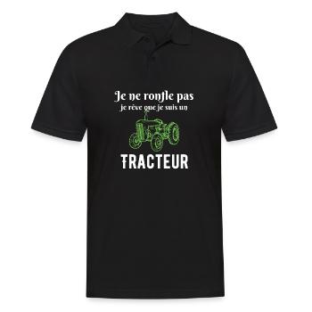 Ich schnarche nicht, ich träume, dass ich ein Traktor bin. - Männer Poloshirt - Schwarz - Vorne - Kai (181cm)