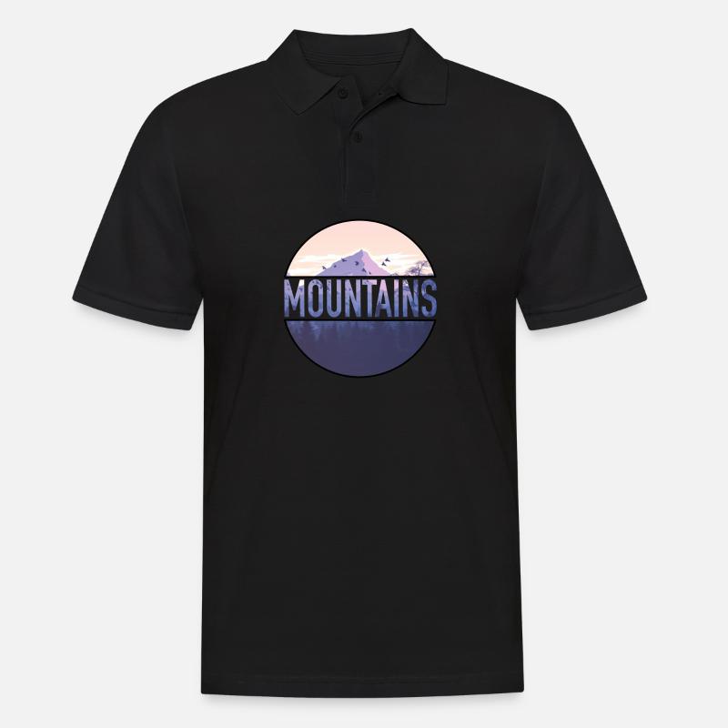 Berge - Männer Poloshirt - Schwarz