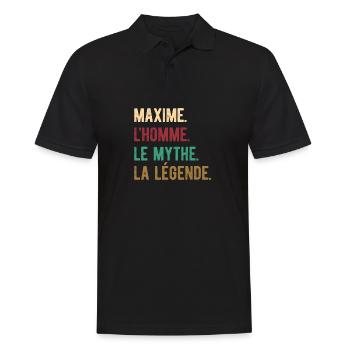 MAXIME L'HOMME LE MYTHE LA LÉGENDE - Polo Homme - noir - Devant - Kai (181cm)