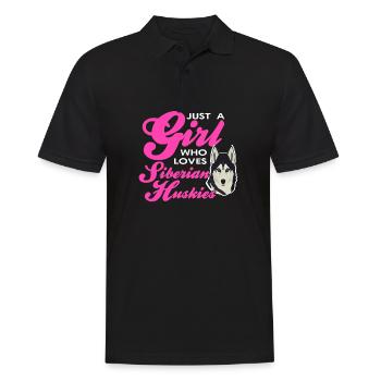 Sibirischer Husky - Männer Poloshirt - Schwarz - Vorne - Kai (181cm)