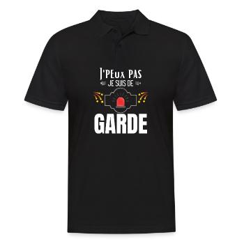 Je peux pas je suis de garde T-shirt citations - Polo Homme - noir - Devant - Kai (181cm)