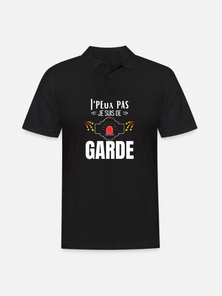 Je peux pas je suis de garde T-shirt citations - Polo Homme - noir