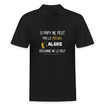 Papy pêcheur - Polo Homme - noir - Devant - Kai (181cm)