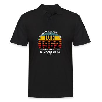 MILLÉSIME JUIN 1962 ÉDITION LIMITÉE VINTAGE 1962 - Polo Homme - noir - Devant - Kai (181cm)