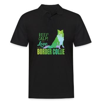Border Collie - Men's Polo Shirt - black - Front - Kai (181cm)