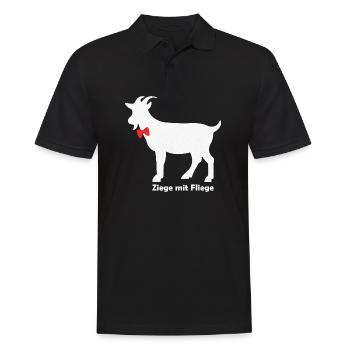 Ziege mit Fliege Tiere GOAT Lustig SPruch Shirt - Männer Poloshirt - Schwarz - Vorne - Kai (181cm)