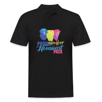 Hovawart - Männer Poloshirt - Schwarz - Vorne - Kai (181cm)