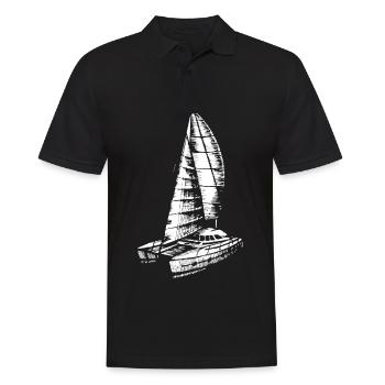 Catamaran Voilier Voile Voile Vêtements Marins - Polo Homme - noir - Devant - Kai (181cm)