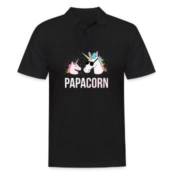 Papa licorne père enfant fille drôle cadeau - Polo Homme - noir - Devant - Kai (181cm)