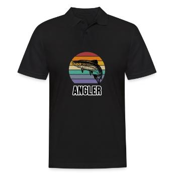 Angler und Fische - Männer Poloshirt - Schwarz - Vorne - Kai (181cm)