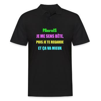 Humour bête - Polo Homme - noir - Devant - Kai (181cm)