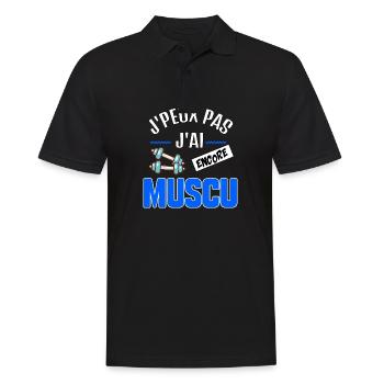 MUSCULATION - J'peux pas j'ai encore musculation - Polo Homme - noir - Devant - Kai (181cm)