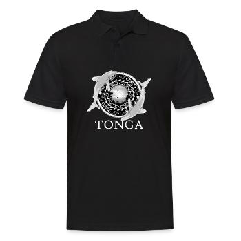 Weißspitzenriffhaie Tonga Pride - Männer Poloshirt - Schwarz - Vorne - Kai (181cm)