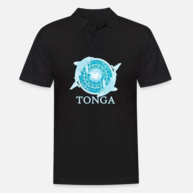 Weißspitzenriffhaie Tonga Pride - Männer Poloshirt - Schwarz