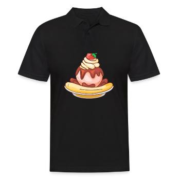 Eis Speiseeis Eiskrem Eiscreme Kugeleis Eisbecher - Männer Poloshirt - Schwarz - Vorne - Kai (181cm)