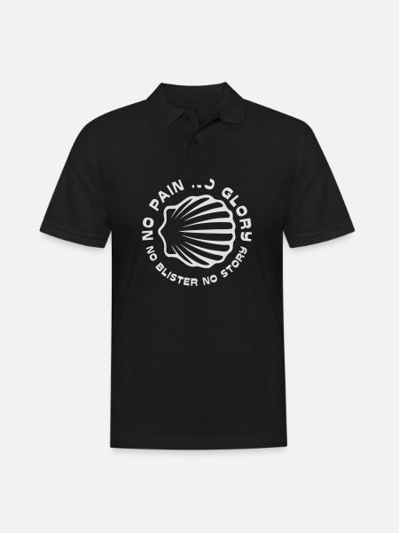 No Pain No Glory XLII (42) Weiß - Männer Poloshirt - Schwarz