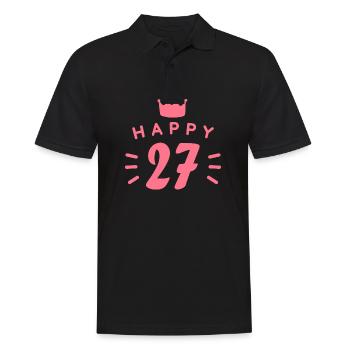 27. Geburtstag 27 Jahre alt Happy Birthday Spruch - Männer Poloshirt - Schwarz - Vorne - Kai (181cm)