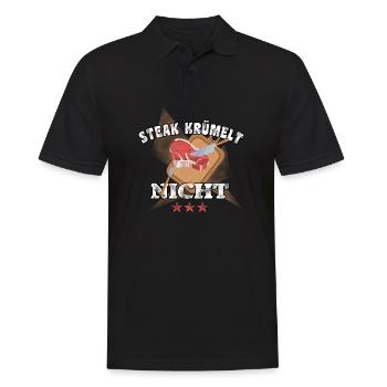 Steak krümelt nicht - Männer Poloshirt - Schwarz - Vorne - Kai (181cm)