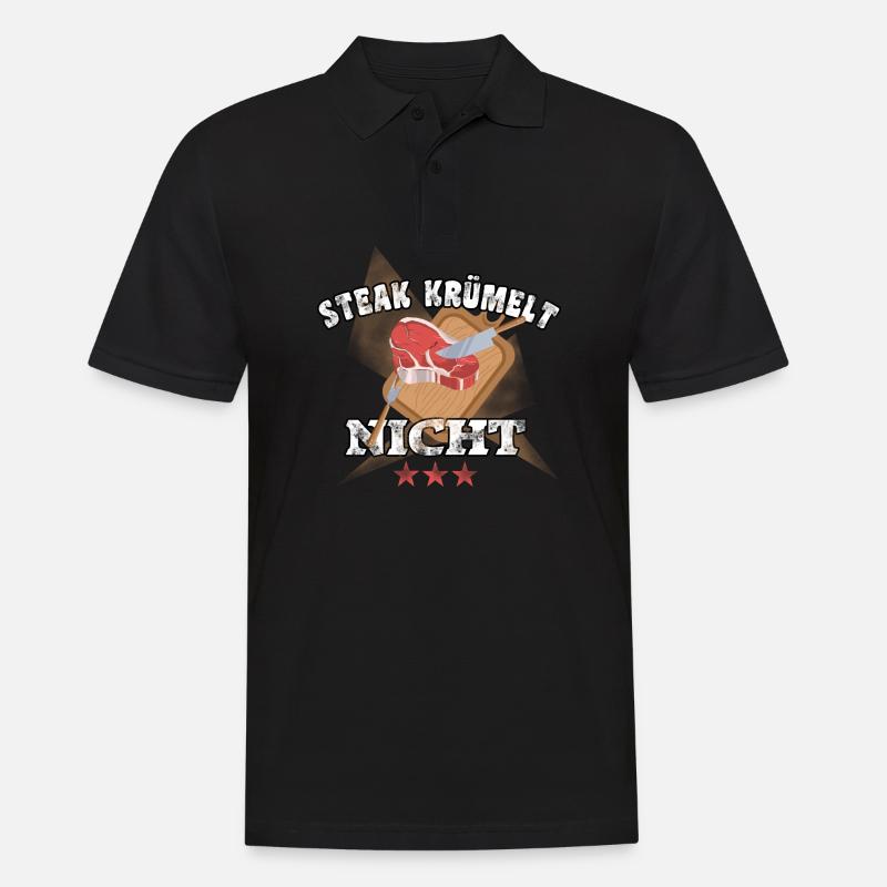 Steak krümelt nicht - Männer Poloshirt - Schwarz