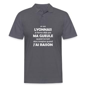 Je suis Lyonnais - Polo Homme - charbon - Devant - Nico (186cm)
