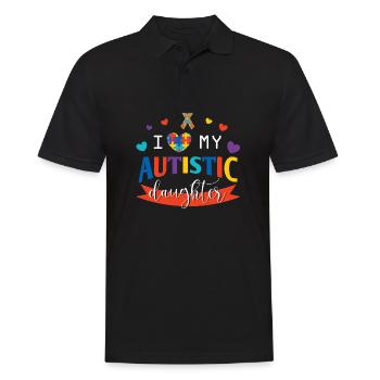 J’aime ma fille autiste autiste maman autiste - Polo Homme - noir - Devant - Kai (181cm)