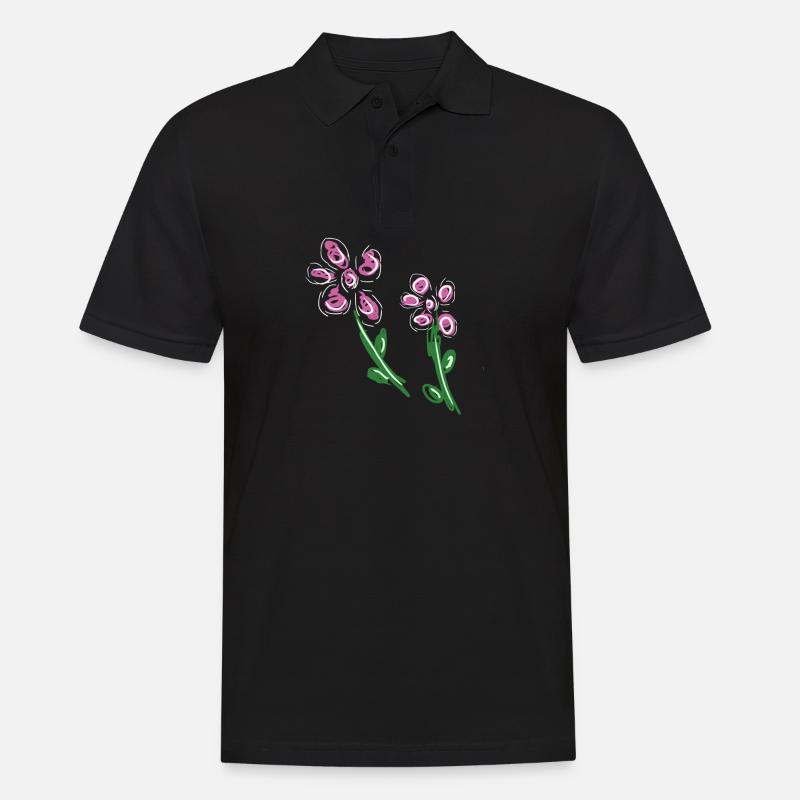 blumen blume - Männer Poloshirt - Schwarz