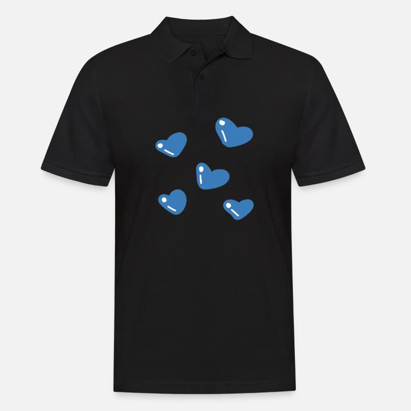 blaue herzen - Männer Poloshirt - Schwarz