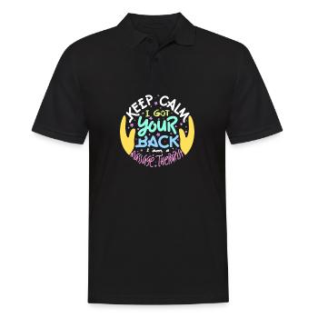 Chemise de massothérapie: "Je suis un massothérapeute - Polo Homme - noir - Devant - Kai (181cm)