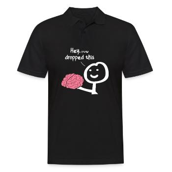 Hey vous avez laissé tomber ceci - Polo Homme - noir - Devant - Kai (181cm)