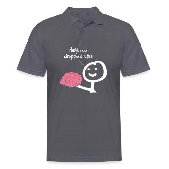 Hey vous avez laissé tomber ceci - Polo Homme - charbon - Devant - Nico (186cm)