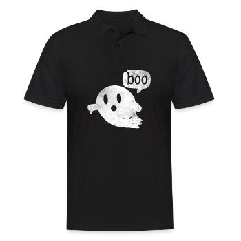 Ghost Shirt BOO Gift Ghost T-Shirt - Men's Polo Shirt - black - Front - Kai (181cm)