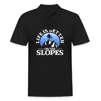 Life Is Better On The Slopes - Männer Poloshirt - Schwarz - Vorne - Kai (181cm)
