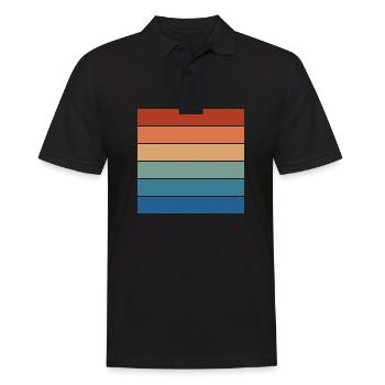 Retro Regenbogen Rechteck Hintergrund Motiv - Männer Poloshirt - Schwarz - Vorne - Kai (181cm)