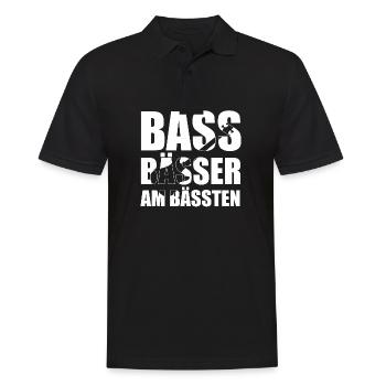 Bass Player Gift BASS BÄSSER AM BÄSSTEN Bassist - Männer Poloshirt - Schwarz - Vorne - Kai (181cm)