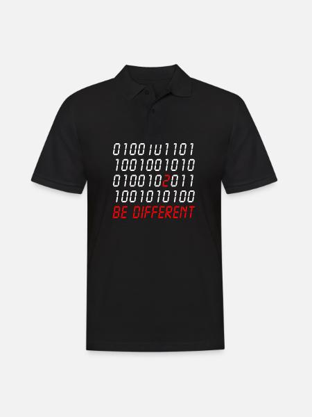 0100101 be different nerd programer gift idea - Männer Poloshirt - Schwarz