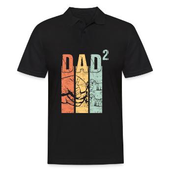 Papa père Papa de 2 deux deuxièmes enfants jumeaux - Polo Homme - noir - Devant - Kai (181cm)