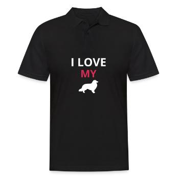 Bordercollie - Männer Poloshirt - Schwarz - Vorne - Kai (181cm)