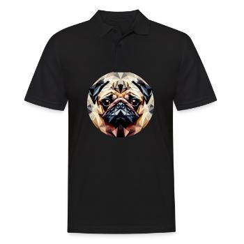 Polygonal Carlin Chien Rond - Polo Homme - noir - Devant - Kai (181cm)
