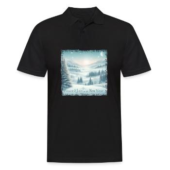 New Year's Day - Peace and Enjoyment in Winterland - Men's Polo Shirt - black - Front - Kai (181cm)
