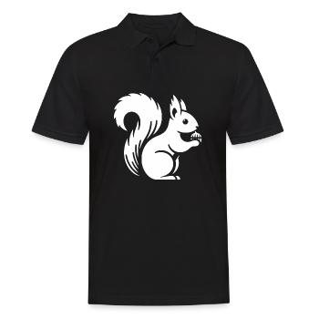 Minimalist Squirrel Silhouette with Nut - Men's Polo Shirt - black - Front - Kai (181cm)
