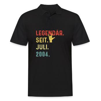 20th Birthday Man Woman Legendary Since July 2004 - Männer Poloshirt - Schwarz - Vorne - Kai (181cm)